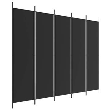 Kamerscherm 5 panelen zwart - 250x200 cm - 45% korting! V..., Verzenden, Zo goed als nieuw