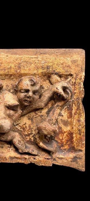 Retable - Bois - Siècle XVII - Ancien Putti italien., Antiek en Kunst