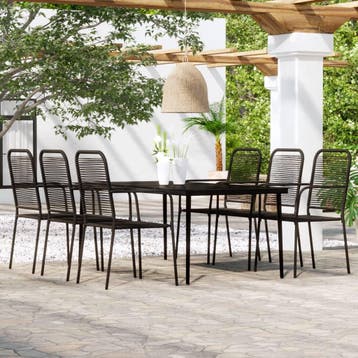 vidaXL 7-delige Tuinset zwart, Verzenden, Tuinset