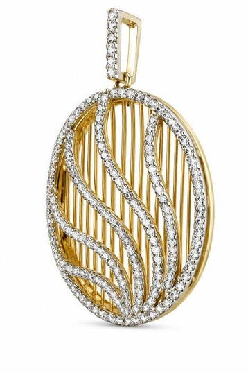 Pendentif - 14 carats Pendentif cercle en or blanc et jaune, Bijoux, Sacs & Beauté, Bijoux anciens