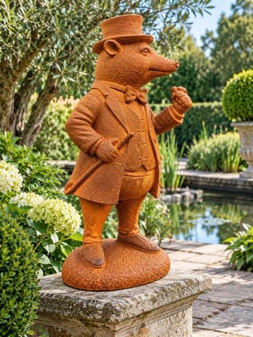 Statue, beeld antropomorf rat of muis - 35 cm - Fer