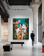 E. García - Chica, flores y caballo - XXL, Antiek en Kunst