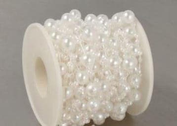 Parelketting Parelguirlande 3 meter Creme 3+8 mm, Hobby en Vrije tijd, Nieuw