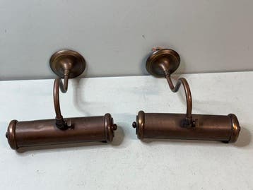 Standaard (2) - Set van 2 Vintage Messing Schilderij Lampen