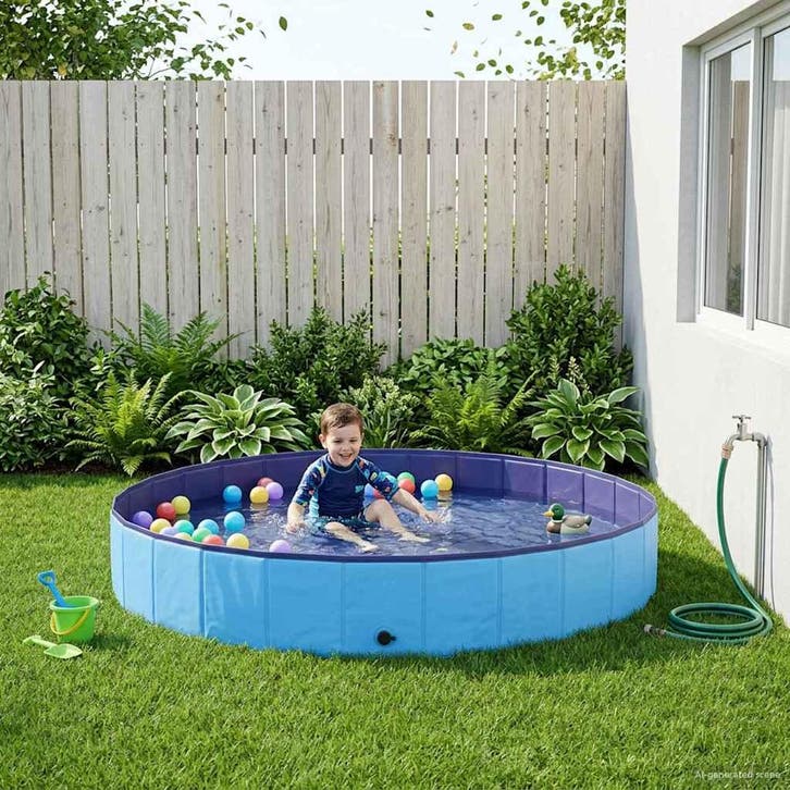 vidaXL Kinder Zwembad Blauw Ø200 x 30 cm Dik PVC en, Tuin en Terras, Zwembaden, Nieuw, Verzenden