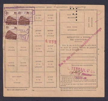 France 1943 - Bulletin dexpédition de colis postal,, Postzegels en Munten, Gestempeld