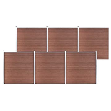 vidaXL Schutting 1045x186 cm HKC bruin, Verzenden, Nieuw