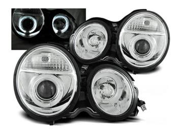 Angel Eyes koplampen Chrome geschikt voor Mercedes W210, Verzenden, Nieuw, Mercedes-Benz