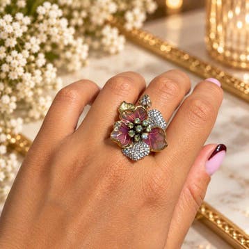 Sans prix de réserve - Bague Plaqué or, Argent - Zircon -