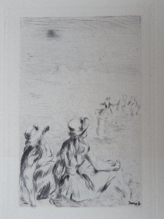Auguste Renoir (1841-1919) - Sur la plage de Berneval, Antiquités & Art, Antiquités | Autres Antiquités