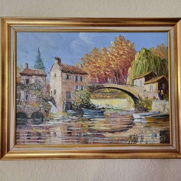 Michel Solé (1945-2012) - Le Village et le pont