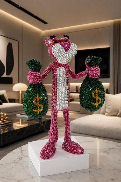 Okyes (1987) - Pink Panther Money Bags - XL size (Crystal, Antiquités & Art, Art | Peinture | Moderne