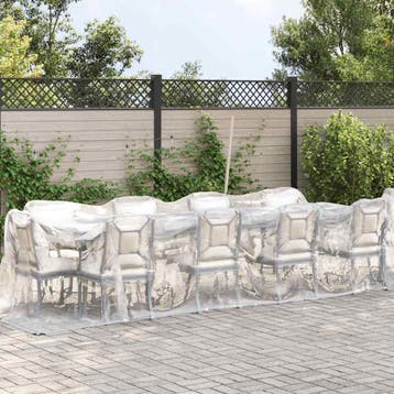 vidaXL Doorzichtig zeildoek met zeilringen 2x8 m, Verzenden, Nieuw