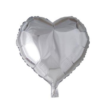 Helium Ballon Hart Zilver 45cm leeg, Hobby & Loisirs créatifs, Verzenden