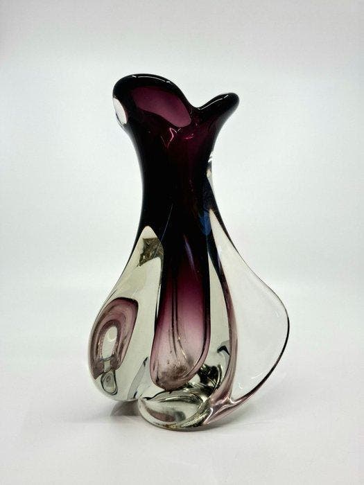 Val Saint Lambert - Vaas - Glas - Gesigneerd, Antiek en Kunst, Antiek | Glaswerk en Kristal