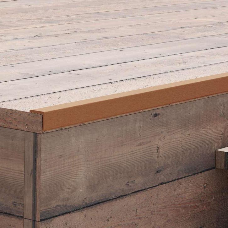 vidaXL Terras hoekplinten 5 st 170 cm HKC lichtbruin, Bricolage & Construction, Planches & Dalles, Envoi
