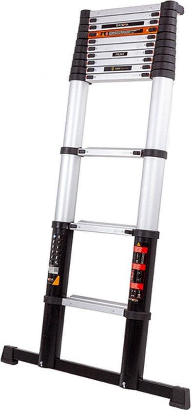 2dekans | Batavia Telescopische ladder - 3,81 m - Geschikt, Doe-het-zelf en Bouw, Ladders en Trappen, Ophalen of Verzenden