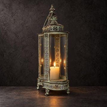 Lanterne - Verre, Métal, Fer - Lanterne ronde - 60 cm
