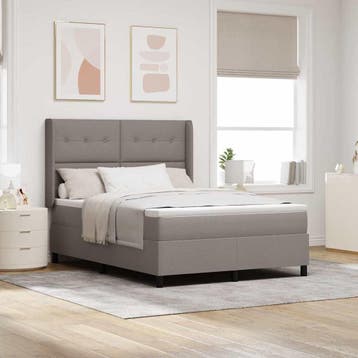 vidaXL Boxspring bed met kussen met hoofdeinde Taupe 190 x, Verzenden, Nieuw