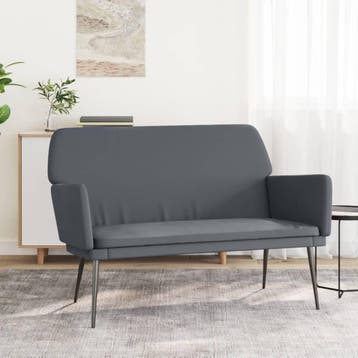 vidaXL Bankje 108x79x79 cm fluweel donkergrijs, Verzenden