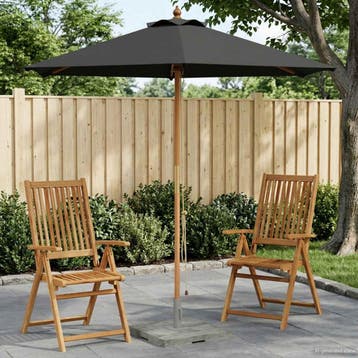 vidaXL Tuinparasol Ø 210 x 237 cm massief eucalyptushout, Verzenden
