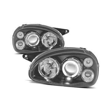 Phares Pour Opel Corsa B 93-00 Angel Eyes Fond Noir H1 H1, Verzenden, Nieuw