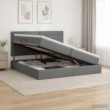 vidaXL Opslag bed met matras met opslag Donkergrijs 200 x, Huis en Inrichting, Verzenden, Nieuw