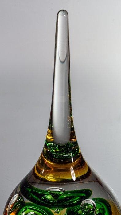 Bocal - Goutte de verre artistique - hauteur 17 cm - Verre, Antiquités & Art, Antiquités | Verre & Cristal