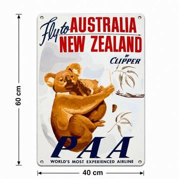 PAA Australia & New Zealand enseigne publicitaire vintage