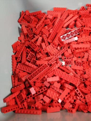 Lego - geen serie - 02. Partij van 1000 rode bouwstenen -, Nieuw