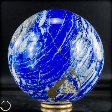 Natuurlijk koninklijk blauw lapis lazuli en pyriet Bol-
