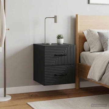 vidaXL Muurbevestigde Nachttafel 2 st Zwart 34,5 x 33 x 40, Verzenden, Nieuw