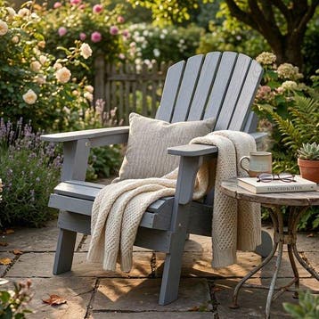 2dekans | AXI Rosalie Adirondack Stoel Grijs – Houten, Ophalen of Verzenden, Nieuw