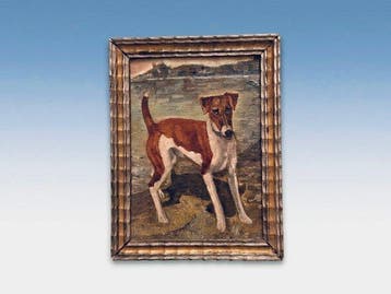 Britse school (XIX) - Seitenbild eines englischen Terriers, Antiek en Kunst