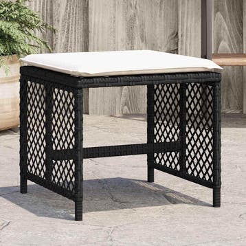 vidaXL Tuinkrukken 4 st met kussens 41x41x36 cm poly rattan, Verzenden, Nieuw