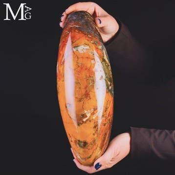 Grote agat-jasper Shiva Lingam - Madagaskarjaspis - Hoogte: