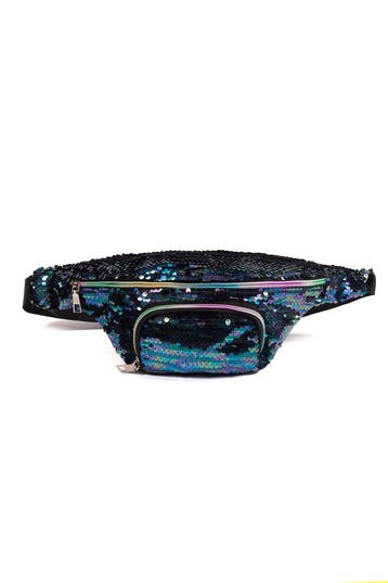 KIMU® Pailletten Heuptasje Olie Zwart Pailletten Heuptas met, Ophalen of Verzenden, Nieuw, Zwart
