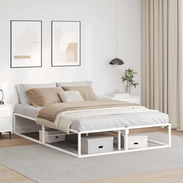 vidaXL Bedframe zonder matras 140x200 cm wit, Verzenden