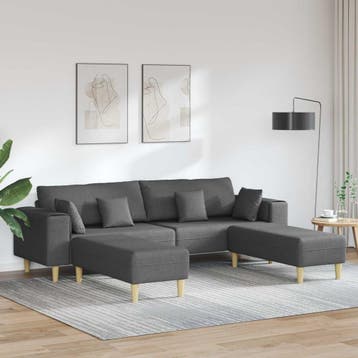 vidaXL bank / zetel 3 st Donkergrijs Stof, Huis en Inrichting, Zetels | Zetels, Verzenden, Nieuw