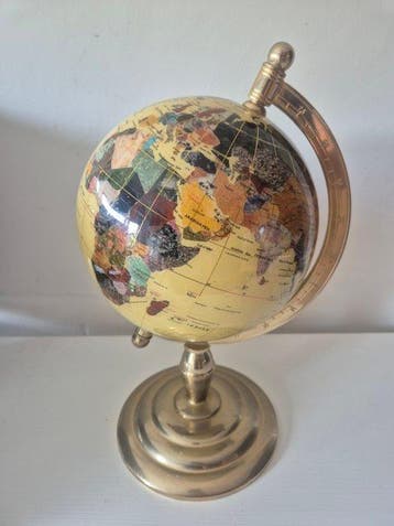 Tabletop globe - Edelsteen wereldbol - 1990-2000