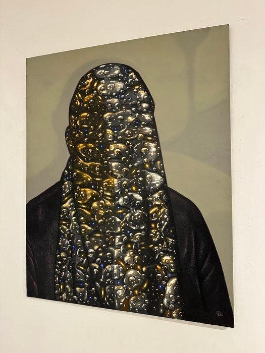 Rathi Devi Panicker - The Veil, Antiquités & Art, Art | Peinture | Moderne