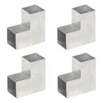 vidaXL Paalverbindingen 4 st L-vorm 101x101 mm, Verzenden, Nieuw