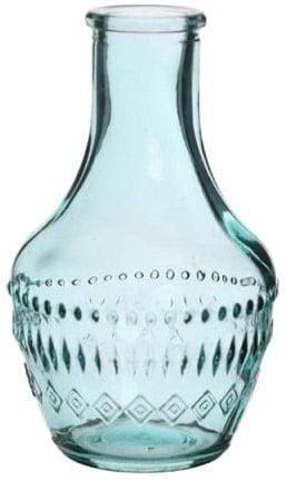 Gekleurd glazen flesje milano soft blue ø6 cm h10 per stuk, Nieuw