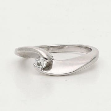 Ring - 18 karaat Witgoud - 0.10ct. tw. Diamant (Natuurlijk), Nieuw