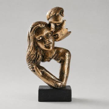 sculptuur, Abstract Romantic Couple Sculpture – Bronze