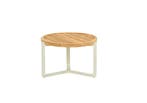 Apple Bee Monaco loungetafel Oyster met rond teak blad Ø 60, Tuin en Terras, Tuinsets en Loungesets, Nieuw