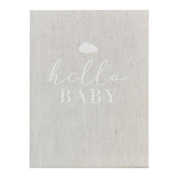 Grijze Gastenboek Hello Baby 16cm, Verzenden, Nieuw