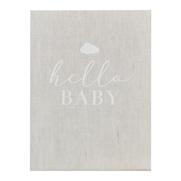 Grijze Gastenboek Hello Baby 16cm, Hobby & Loisirs créatifs, Articles de fête, Envoi