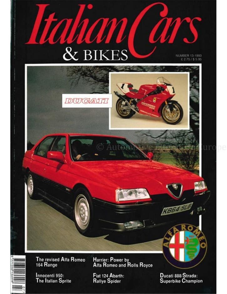 1993 ITALIAN CARS & BIKES MAGAZINE ENGELS 13, Boeken, Auto's | Folders en Tijdschriften