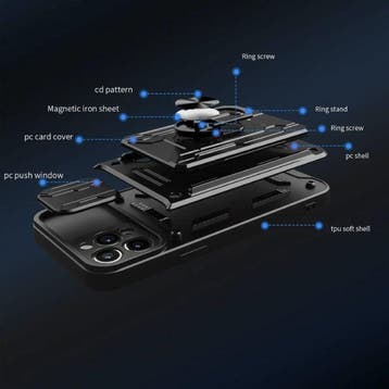 Samsung Galaxy A22 (4G) - Card Slot Hoesje met Kickstand en, Verzenden